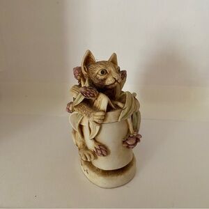 Harmony Kingdom Trinket Box Made in England Algenon Cat EUC